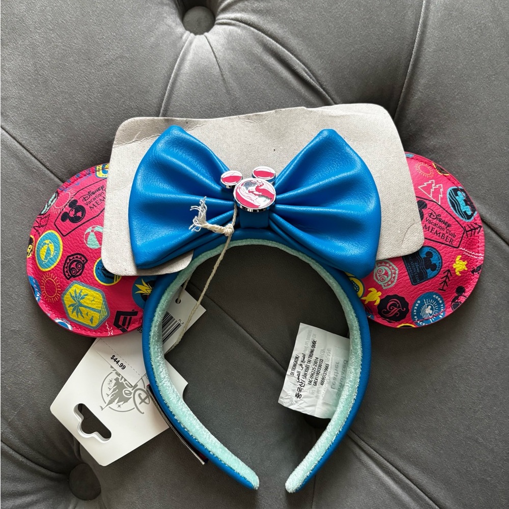 Disney Kids Pink and Blue Minnie Mouse Ears Headband